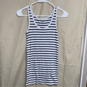 2/$10 BASICS TOPS BUNDLE AVAILABLE Black and White Striped H&M Tank Top